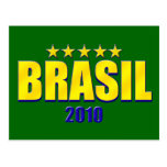 Brasil  2010 Canary soccer futebol logo gifts Post Card