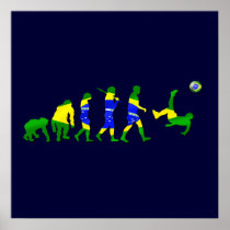 Brasil evolution of soccer football futebol gifts poster