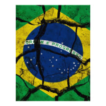 Brasil Flag Cracked. Personalized Letterhead