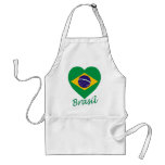 Brasil Flag Heart Aprons
