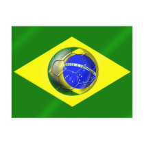 Brasil Futebol Bandeira soccer ball flag of Brazil Postcards