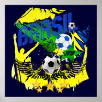 Brasil Grunge 2010 soccer lovers futbol gifts Print