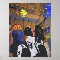 Brass Band At Pirates Alley Print