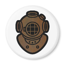 Brass Diving Helmet Fridge Magnets