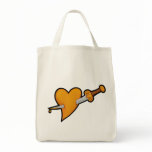 Brass Heart and Dagger Tattoo Canvas Bag