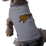 Brass Heart and Dagger Tattoo Pet T-shirt