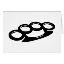 Brass knuckles greeting card