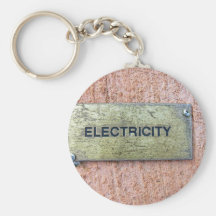 Brass plate on concrete wall keychains