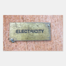 Brass plate on concrete wall rectangular sticker