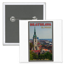 Bratislava Cityscape Pinback Button