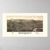 Brattleboro, VT Panoramic Map - 1886 Posters
