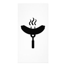 Bratwurst sausage BBQ barbecue Photo Cards