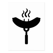 Bratwurst sausage BBQ barbecue postcards