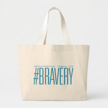 #Bravery Gifts - Light Blue on White Canvas Bag