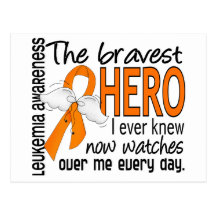 Bravest Hero I Ever Knew Leukaemia Post Cards