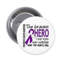 Bravest Hero I Ever Knew Pancreatic Cancer Pinback Buttons