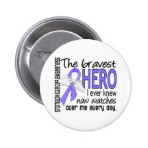 Bravest Hero I Ever Knew Stomach Cancer Buttons