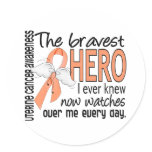 Bravest Hero I Ever Knew Uterine Cancer stickers