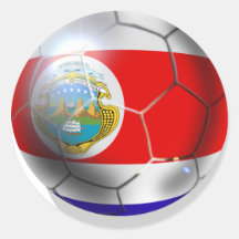 Brazil 2014 Costa Rica soccer team ball world cup Round Sticker