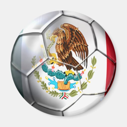 Brazil 2014 Mexico el Tri soccer ball Mexican flag Magnet