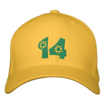 Brazil 2014 world cup No.14 soccer Fourteen Embroidered Baseball Cap