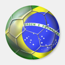 Brazil Brasil Samba football Brazilian flag ball Magnet