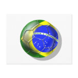 Brazil Brasil Samba football Brazilian flag ball Postcard