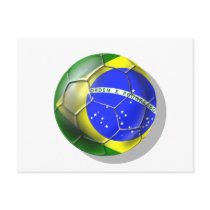 Brazil Brasil Samba football Brazilian flag ball Postcard