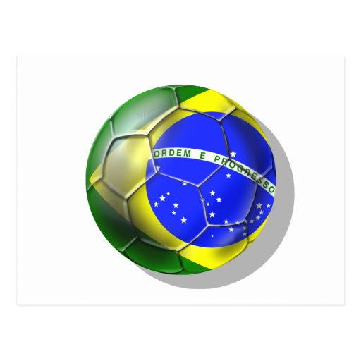 Brazil Brasil Samba football Brazilian flag ball Postcard