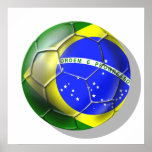 Brazil Brasil Samba football Brazilian flag sports Print