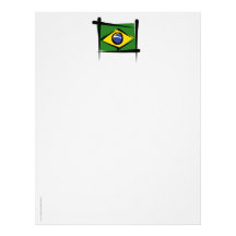 Brazil Brush Flag Personalized Letterhead
