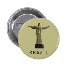 Brazil Christ the Redeemer Pinback Button