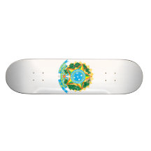 Brazil Coat Of Arms Skateboard