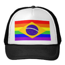 brazil country gay proud rainbow flag homosexual hats