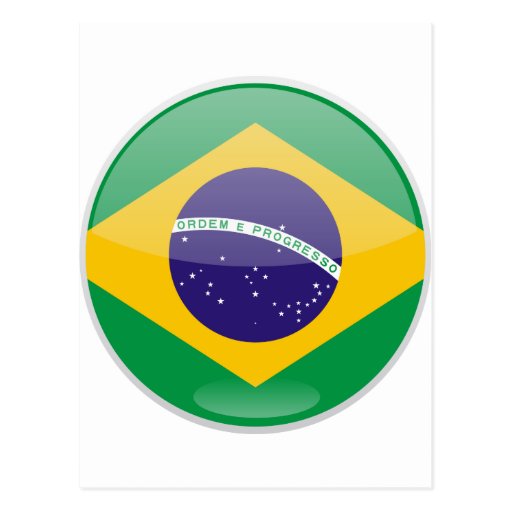 Brazil Flag Button Postcard