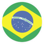 Brazil Flag Design Round Sticker