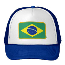 Brazil flag embroidered effect hat