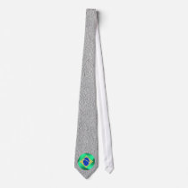 Brazil flag grey textured football tie
