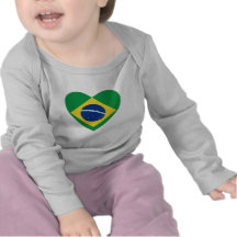 Brazil Flag Heart T-Shirt