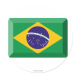 Brazil Flag Jewel Round Sticker