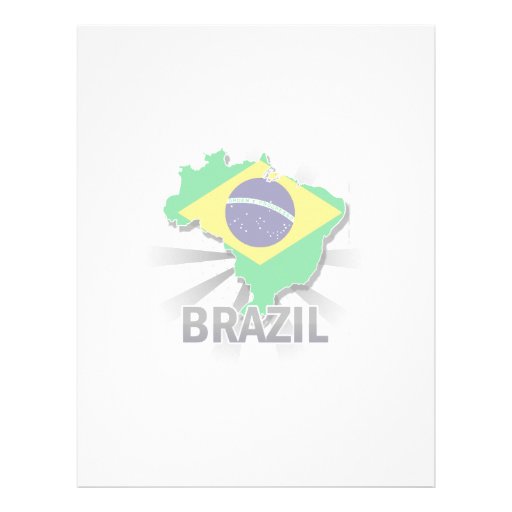 Brazil Flag Map 2.0 Personalized Letterhead