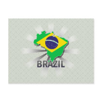 Brazil Flag Map 2.0 Postcard