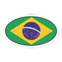 Brazil Flag Oval Sticker stickers