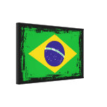 Brazil Flag Stretched Canvas Prints