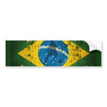 Brazil Grunge flag for Brazilians futebol soccer Bumper Stickers