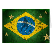 Brazil Grunge flag for Brazilians worldwide Greeting Card