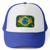 Brazil Grunge flag for Brazilians worldwide Hat