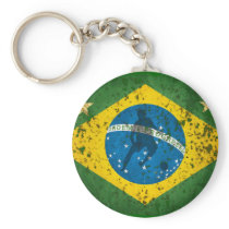 Brazil Grunge flag for Brazilians worldwide Keychain