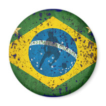 Brazil Grunge flag for Brazilians worldwide Magnets