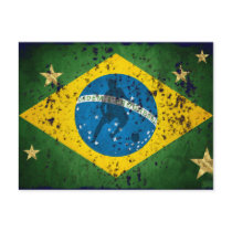 Brazil Grunge flag for Brazilians worldwide Post Cards
